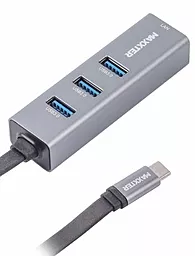 USB Type-C хаб Maxxter 4хUSB3.0 Grey (NECH-3P-02) - миниатюра 2