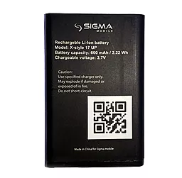 Акумулятор Sigma mobile X-style 17 UP (600 mAh) 12 міс. гарантії