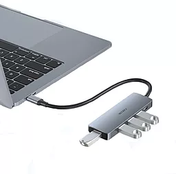 Мультипортовый USB Type-C хаб WIWU Alpha 541BC 5-in-1 grey - миниатюра 3