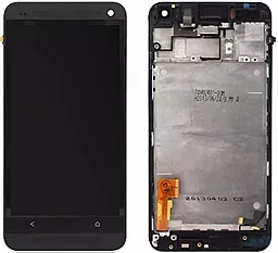 Дисплей HTC One M7 802 (802w) с тачскрином и рамкой, Black