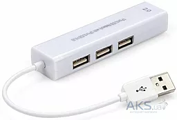 Мультипортовый USB-A хаб NICHOSI 3xUSB 2.0, RJ45 White
