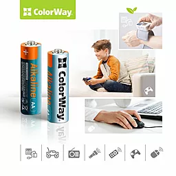 Батарейки ColorWay Alkaline Power AA/LR06 24шт 1.5 V - мініатюра 3