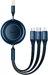 Кабель USB Baseus Bright Mirror 2 Series 22.5w 3.5a 1.1m 3-in-1 USB to micro/Lightning/Type-C cable blue (CAMJ010003)