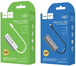 USB Type-C хаб Hoco HB1 Hub USB-C -> 4xUSB 2.0 Tarnish - миниатюра 6