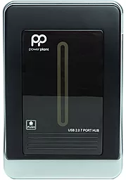 USB-A хаб PowerPlant USB 2.0 7 ports 2A Black (CA911349)