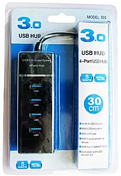 USB Type-C хаб Maiwo USB-C -> 4xUSB 3.0 Black (KH303) - мініатюра 3
