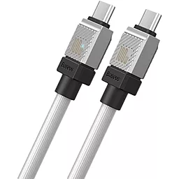 Кабель USB PD Baseus CoolPlay Series 100w 5a USB Type-C to Type-C cable white (CAKW000202) - миниатюра 4