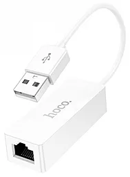 Мережева карта Hoco UA22 Ethernet Adapter USB-A to RJ45 до 100 Мбіт/c White
