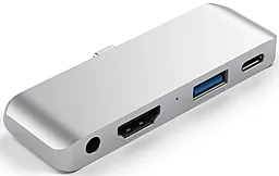 Мультипортовый USB Type-C хаб Satechi Aluminum USB-C Mobile Pro Hub Silver (ST-TCMPHS) - миниатюра 2