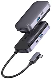 Мультипортовый USB Type-C хаб Baseus PadJoy 4-in-1 Hub gray (WKWJ000013) - миниатюра 5