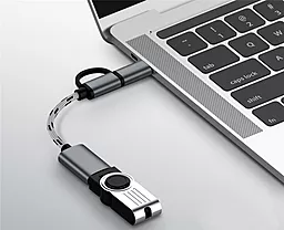 Адаптер-переходник XoKo M-F micro USB/Type-C -> USB-A Grey (AC-150-SPGR) - миниатюра 6