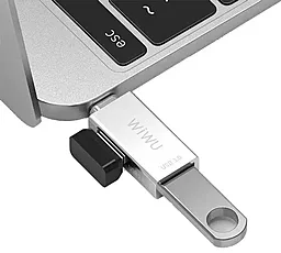 Мультипортовий USB Type-C концентратор (хаб) WIWU T02 Pro USB 2.0 + USB 3.0 + USB-C Silver - мініатюра 3