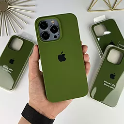 Чехол Silicone Case Full для Apple iPhone 13 Army Green - миниатюра 3
