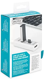 Мультипортовый USB Type-C хаб Digitus USB-C -> 3x USB 2.0 + Card Reader Silver (DA-70243) - миниатюра 2