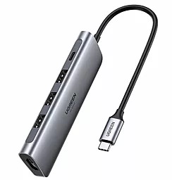 Мультипортовый USB Type-C хаб Ugreen CM136 5-in-1 hub gray (50209) - миниатюра 2