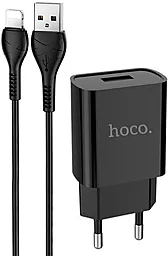 Сетевое зарядное устройство Hoco DC20A + Lightning Cable Black
