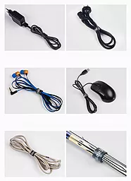 Органайзер для кабелей Essager Cable Organizer Earphone Cord Management Holder Clip 10 шт Black (EXD-KBB01) - миниатюра 2