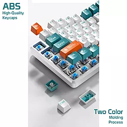 Клавиатура Aula Wind F2088 PRO Plus 9 Orange Keys KRGD Blue USB UA White/Blue (6948391234908) - миниатюра 4