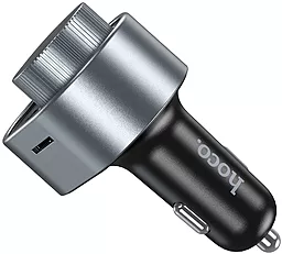 Автомобильное зарядное устройство Hoco E72 Alegria Wireless FM Transmitter USB-C PD30W + USB-A 3.1A Grey - миниатюра 5