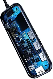 Мультипортовый USB Type-C хаб Baseus Mirror Series Multifunctional Hub w/SD USB-C -> 3xUSB3.0 + HDMI + SD/TF + PD Deep Gray (CAHUB-CZ0G) - миниатюра 5