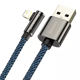USB Кабель Baseus Legend Series Elbow Fast Charging 2.4A 2M Lightning Cable Blue (CACS000103) - мініатюра 3