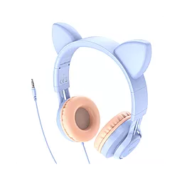 Навушники Hoco W36 Cat Ear Dream Blue - мініатюра 2