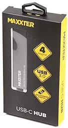 USB Type-C хаб Maxxter USB-C -> 4хUSB3.0 Dark Grey (HU3С-4P-02) - миниатюра 3