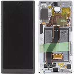 Дисплей Samsung Galaxy Note 10 Plus N975 з тачскріном і рамкою, сервісний оригінал, White