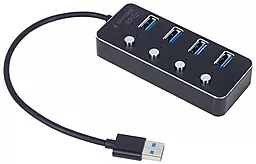 USB хаб Gembird 4-in-1 black (UHB-U3P4P-01) - миниатюра 3