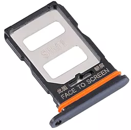 Держатель (лоток) Сим карты Xiaomi 12T / 12T Pro / Redmi K50 Ultra Dual SIM Black - миниатюра 2
