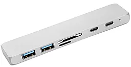 Мультипортовий USB-A хаб PowerPlant USB-C -> HDMI 4K, USB 3.0, USB Type-C, SD, microSD
