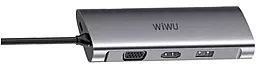 Мультипортовый USB Type-C хаб WIWU Alpha 7-in-1 grey A731HC - миниатюра 3