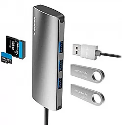 Мультипортовый USB Type-C хаб Momax OneLink 6-in-1 USB-C Hub Dark Silver (DHC7A) - миниатюра 2