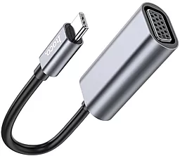 Видео конвертер Hoco UA21 Origin USB Type-C - VGA M/F 1080K 30Гц Converter Metal Gray - миниатюра 5