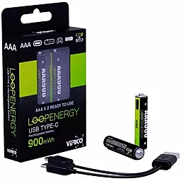 Акумулятор Verico Loop Energy AAA / R03 600mAh USB Type-C Li-ion 2шт (1UDBT-A2WEB2-NN) 1.5 V - мініатюра 3