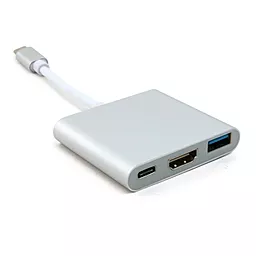 Мультипортовий Type-C хаб ExtraDigital USB-C -> HDMI + USB 3.0 + Type-C 0.15m.