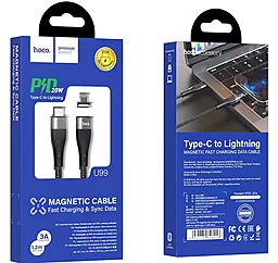 Кабель USB PD Hoco U99 Vortex Magnetic 20W USB Type-C - Lighting Cable Black - миниатюра 5