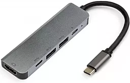 Мультипортовий Type-C хаб Vinga USB-C -> HDMI + 2xUSB 3.0 + 2xPD (VCPHTC5AL)