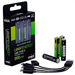 Акумулятор Verico Loop Energy AAA / R03 600mAh USB Type-C Li-ion 4шт (1UDBT-A2WEBC-NN) 1.5 V - мініатюра 4