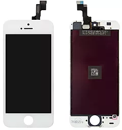 Дисплей Apple iPhone 5S, SE з тачскріном і рамкою, (TFT), White