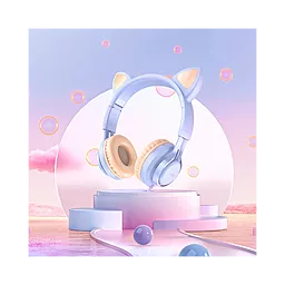 Навушники Hoco W36 Cat Ear Dream Blue - мініатюра 3