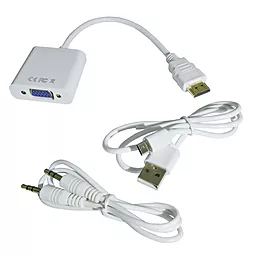 Видео переходник (адаптер) STLab HDMI M - VGA F + Audio 3.5mm - 3.5mm Белый (U-990) - миниатюра 4