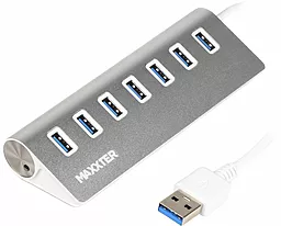 USB-A хаб Maxxter 7хUSB 3.0 Silver (HU3A-7P-01)