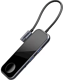 Мультипортовый USB Type-C хаб Baseus Mirror Series Multifunctional HUB+Apple Watch Wireless Charger Deep Gray (CAHUB-AZ0G)