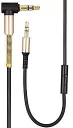 Аудіо кабель, з мікрофоном Hoco UPA02 L-shaped AUX+Mic mini Jack 3.5mm M/M Cable 2 м black