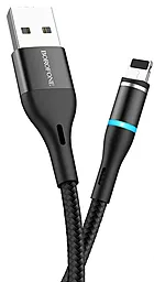 Кабель USB Borofone BU16 Lightning Cable 1.2м 2.4A Black - миниатюра 2