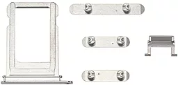 Набор внешних кнопок и держатель SIM-карты Apple iPhone X Silver - миниатюра 2