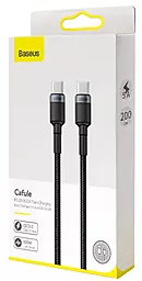 USB Кабель Baseus Cafule Flash Charging 20V 5A 2M USB Type-C - Type-C Cable Gray/Black (CATKLF-ALG1) - мініатюра 6