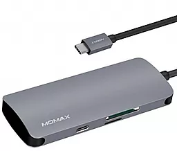 Мультипортовий Type-C хаб Momax OneLink 6-in-1 USB-C Hub Dark Silver (DHC7A)