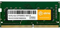 Оперативная память для ноутбука ATRIA 8 GB SO-DIMM DDR4 2666 MHz (UAT42666CL19SK1/8)